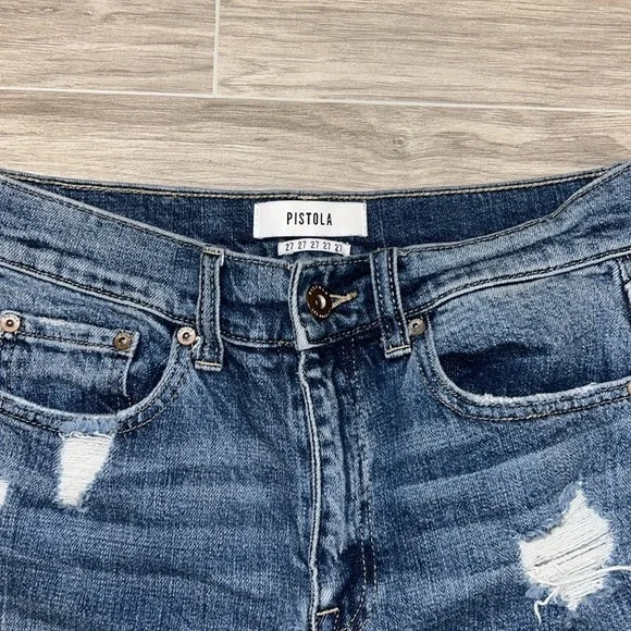 Pistola jeans distressed high rise jeans size 27 - Picture 2 of 11